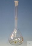 Messkolben, 1000 ml, aus Labor-Glas, mit Kunststoff-Stopfen